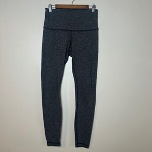 EUC Lululemon Herringbone High Rise Full Length Leggings Women Sz 10 Black White